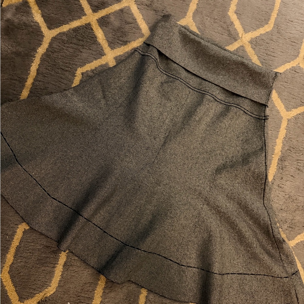 MM Lafleur Sparkly Charcoal A-Line Skirt in Special Jardigan Fabric